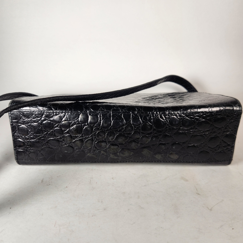 TALBOTS Crossbody Bag Black Leather Charm Inside Zipper Pocket Minimalist Purse - Picture 6 of 16